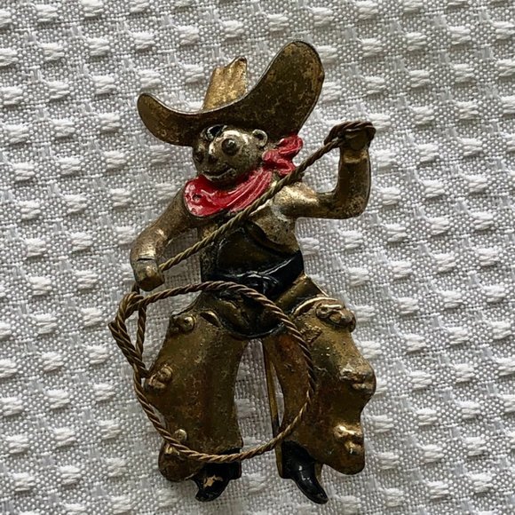 Vintage Cowboy with Lasso Pin